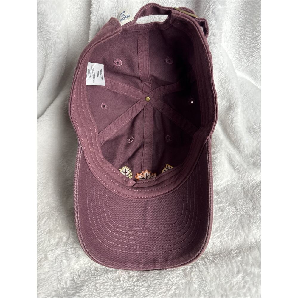 Life Is Good Brown Baseball Cap Embroidered Fall Leaves Cotton Adjustable - Picture 6 of 7